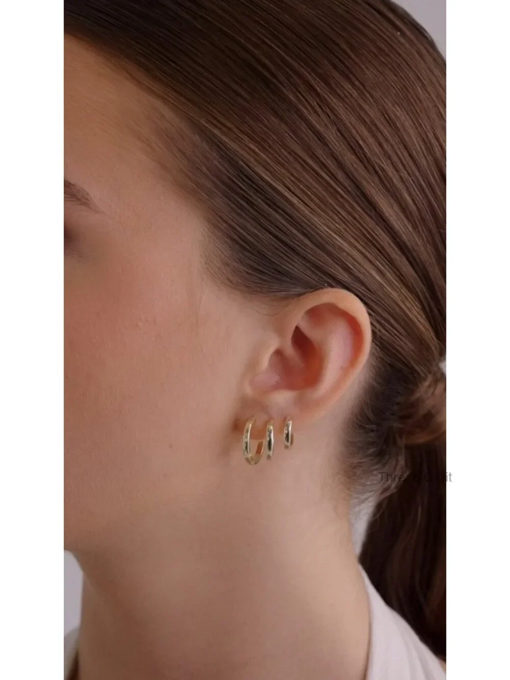 14K Gold Plated 925 Sterling Silver Hoop Earrings Set 3 Pairs Hypoallergenic
